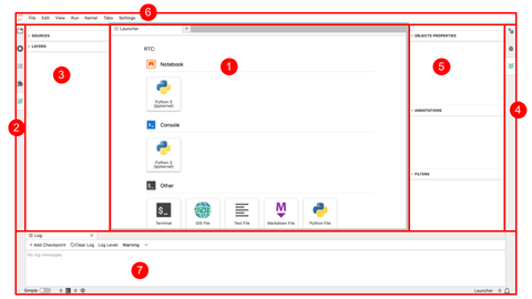 JupyterGIS User Interface explained